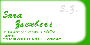 sara zsemberi business card